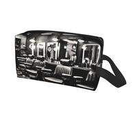 Barber Shop Sac de rangement de voyage monochrome pour homme et femme, grande capacité, trousse de toilette portable