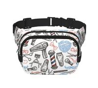 Barber Shop Style Monochrome Imprimé Unisexe Carré Double Couche Sac À Bandoulière Sac À Bandoulière Sac De Voyage Accessoire D'Entraînement, Noir, Taille Unique, noir, One Size