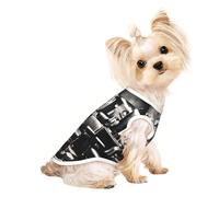 Barber Shop T-shirt respirant pour petit chien Motif monochrome