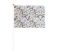 Barber Supplies Drapeau double face à agiter à la main - Couleurs vives, pour tournois sportifs et matchs