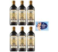 Barbera Selezione Unica Lot de 6 bouteilles d'huile d'olive extra vierge en verre de 1 l + 1 sachet de talc Felce Azzurra 100 g