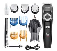 BarberBoss 3 en 1 Tondeuse pour cheveux, barbe et détails, tondeuse faciale avec cadran de précision, 4 peignes de guidage, rechargeable par USB, 100% étanche, QR-6086