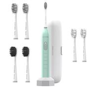 BarberBoss Brosse à dents sonique pour adultes, angles de nettoyage réglables, 5 modes de nettoyage, 6 têtes de brosse, brosse à dents électrique, démarrage résistant aux éclaboussures