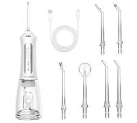 Barberboss Irrigateur bucco-dentaire, hydropulseur électrique à 5 modes, embouts de jet interchangeables, réservoir de 300 ml, indicateur LED, étanchéité IPX7