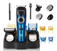 BarberBoss Kit de toilettage 5 en 1 pour homme, barbe, cheveux, corps, sourcils et nez, tondeuse d'oreille, toiletteur avec cadran de précision, 39 réglages de longueur, tondeuse étanche sans fil pour