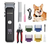 BarberBoss Kit de toilettage pour chiens, tondeuse professionnelle pour poils épais, tondeuse pour chiens sans fil, tondeuse pour chats, kit de toilettage pour animaux, tondeuse pour animaux QR-9089