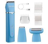 BarberBoss Kit de toilettage pour homme, barbe, cheveux et corps, 3 têtes interchangeables, lames en céramique, rechargeable par USB, étanche, ensemble tondeuse visage et corps