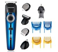 BarberBoss Kit de toilettage sans fil 5 en 1 pour homme, cadran de précision, 39 réglages de longueur, tondeuse à cheveux et barbe, kit de toilettage complet pour homme