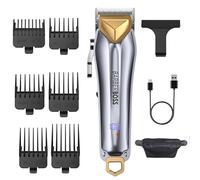 Barberboss Kit tondeuse barbe et cheveux pour homme, tondeuse sans fil, tondeuse à cheveux avec molette de réglage, 6 protège-peignes, chargement USB et écran LED, kit de toilettage complet pour homme