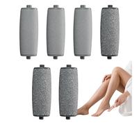 BarberBoss Lot de 6 têtes de rouleau de rechange pour lime à pied électrique, compatibles avec les modèles BarberBoss QR-5101, 5102, 3 têtes de rouleau fines et 3 grosses têtes de rouleau