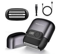 BarberBoss Rasoir électrique compact pour homme, lames flottantes en acier inoxydable, tête de lame magnétique, affichage LED intelligent, rasoir de voyage pour homme, QR-2753