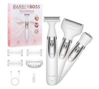BarberBoss Rasoir électrique pour femme, portable 3 en 1 pour femme, rasoir corps, bikini et visage, rasoir sans fil, épilation visage, rechargeable par USB, QR-8003