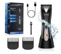 BarberBoss Rasoir intime pour homme, rasoir corporel et tondeuse à poils pubiens pour homme, étanche et tondeuse à testicules, rechargeable avec verrouillage de voyage