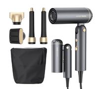 BarberBoss Sèche-cheveux, styler à air chaud, anti-frisottis, ions négatifs, sèche-cheveux et fer à friser pliable, moteur haute vitesse, outil de coiffure de voyage, styler à séchage rapide, QR-8850