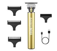 BarberBoss Tondeuse à barbe et à cheveux sans fil pour homme, tondeuse légère à lame en T, 3 peignes de guidage, toiletteur de détails pour homme, outil de toilettage rechargeable par USB