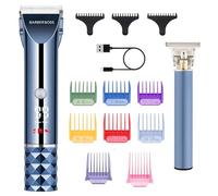 Barberboss Tondeuse à barbe et cheveux sans fil pour homme, kit de toilettage mode Turbo, molette de réglage, affichage LED de la batterie et lame en céramique, kit de toilettage complet pour homme