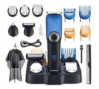 BarberBoss Tondeuse à barbe pour hommes, tondeuse à cheveux, nez, oreilles et barbe, rechargeable, 39 longueurs de coupe, cadran de précision, lame en céramique, QR-6082