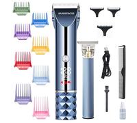 Barberboss Tondeuse à cheveux, ensemble de tondeuse à barbe et à cheveux pour hommes, tondeuse à lame en T en céramique et titane, peignes 8 couleurs, charge USB, QR-2681