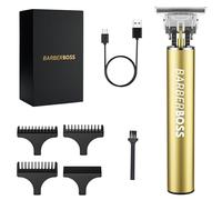 BarberBoss Tondeuse à cheveux et à barbe pour hommes - Tondeuse sans fil avec lames de précision, kit de toilettage complet pour hommes, coupe et entretien de la barbe et des cheveux