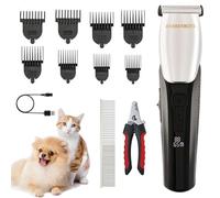BarberBoss Tondeuse à poils sans fil pour chiens et chats, silencieuse, étanche avec longueurs de coupe réglables, affichage LED de la batterie, kit de toilettage professionnel pour chien