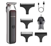 Barberboss Tondeuse de précision pour homme, tondeuse visage à lame en T, tondeuse rechargeable USB, 3 peignes guides, tondeuse à barbe compacte sans fil avec indicateur LED