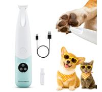 BarberBoss Tondeuse de toilettage pour animaux de compagnie avec écran LED, sans fil à faible bruit, rechargeable par USB, tondeuse de toilettage pour animaux de compagnie pour le visage, QR-9001