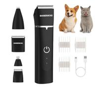 BarberBoss Tondeuse de toilettage pour animaux de compagnie, tondeuse pour chiens et chats, kit de tondeuse professionnelle pour poils épais et mats, toiletteur sans fil avec lame en céramique