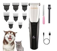 BarberBoss Tondeuse de toilettage pour animaux de compagnie, tondeuse pour chiens et chats, silencieuse et étanche avec longueurs réglables, kit de toilettage complet pour animaux