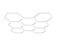 Barberpub Hexagon LED Garage Light, 30240LM 6500K Eclairage d'atelier LED hexagonal, avec 8 grilles,(LP008/pas de variateur)