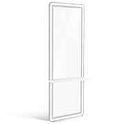 Barberpub Miroir Mural avec éclairage, Niveau Complet du Corps avec Cadre en Aluminium, Grand Miroir avec Interrupteur Tactile, 3 Couleurs légères dimmables, 17x65x177 cm, J6271 (Blanc-Argent)