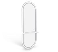 Barberpub Miroir Mural avec éclairage, Niveau Complet du Corps avec Cadre en Aluminium, Grand Miroir avec Interrupteur Tactile, 3 Couleurs légères dimmables, 17x65x177 cm, J6270 (Blanc-Argent)