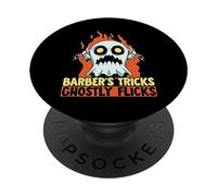 Barber's Tricks Ghostly Flics Scary Barber Halloween PopSockets PopGrip Adhésif