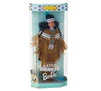 Barbie 1997 Collector Edition Dolls Of The World 12 Inch Doll - Fourth Edition Native American Barbie With Poncho, Skirt, Headband, Moccasins, Jewelry, Hairbrush And Doll Stand