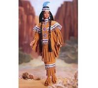 Barbie 1997 Collector's Edition Dolls of the World 12 Inch Doll - Fourth Edition Native American Barbie with Poncho, Skirt, Headband, Moccasins, Jewelry, Hairbrush and Doll Stand G