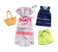 BARBIE 2 tenues Barbie et Ken Plage - GHX71 - Ensemble Poupée Mannequin - 3 ans et + G