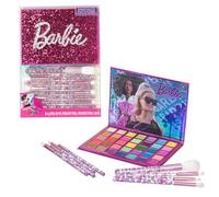 Barbie 35 palette d'ombres, couleurs scintillantes et opaques, pigmentées et floues, 8 pinceaux applicateurs, parfait pour les fêtes en pyjama d'anniversaire par Townley Girl