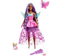 Barbie® A Touch of Magic Brooklyn Poupée inspirée du film Barbie A Touch of Magic avec cheveux longs d’environ 18 cm, robe et 2 animaux fantastiques, JCW49