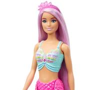 Barbie A Touch of Magic Poupée Sirène Accessoires Cheveux Longs Rose HRR00