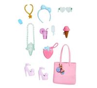 Barbie Accessoires, Pack de Contes pour poupées thème Dessert, 11 Accessoires de Mode sucrés