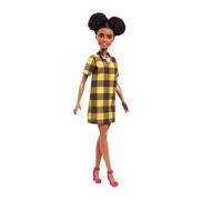 Barbie Afro Fashionistas poupée Métisse mannequin #80 chignons noire robe jaune