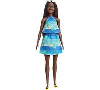 Barbie Aime Les Océans poupée Brune avec Tenue et Accessoires fabriqués à partir de Plastique recyclé, Jouet pour Enfant, GRB37