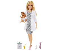 Barbie Baby Doctor Playset with Blonde Barbie Doll (12-in/30.40-cm), Infant Doll