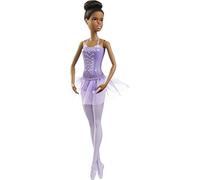 Barbie Ballerine poupée Danseuse aux Cheveux Bruns, avec Tutu Violet et Pointes, Jouet pour Enfant, GJL61 Multicolore