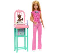 Barbie Barbie-Coffret Barbie Pédiatre-Poupée blonde et poupée bébé