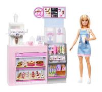 Barbie Coffret Pause Café HXN94 – Poupée barista blonde, plus de 12 accessoires