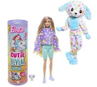 Barbie Barbie Cutie Reveal Poupée et accessoires avec costume dalmatien multicolore en peluche et 10 surprises, dont le changement de couleur, série Rêve Coloré, HRK41