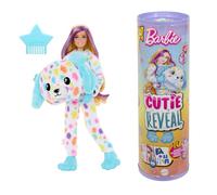 Barbie Barbie Cutie Reveal Poupée et accessoires avec costume dalmatien multicolore en peluche et 10 surprises, dont le changement de couleur, série Rêve Coloré, HRK41