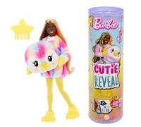 Barbie Barbie Cutie Reveal Poupée et accessoires avec costume manchot tie-dye en peluche et 10 surprises, dont le changement de couleur, série Rêve Coloré, HRK40