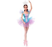 Barbie® Signature Barbie Danseuse Étoile Poupée brune 30,5 cm avec corps articulé, costume de ballerine, tutu, pointes et diadème, cadeau pour les enfants à partir de 6 ans, JCW44
