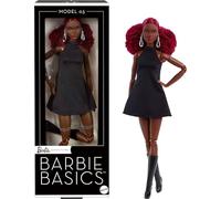 Barbie Barbie Essentiels Poupée de Collection modèle 03 avec Cheveux Roux bouclés, Petite Robe Noire et Bottes, poupée articulée morphologie Longue Silhouette, tête de poupée Interchangeable, JBH75